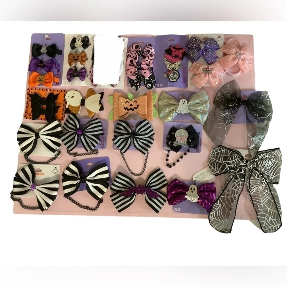 Claire's Halloween Hair Accessories 32pcs Set - Black, Purple, Orange, White